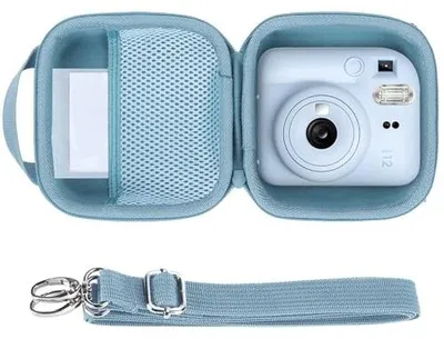 Zdjęcie produktu dla Etui do aparatu fujifilm instax mini 12 11 twarde nylonowe niebieskie