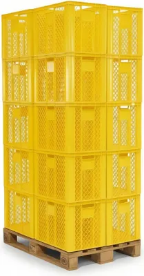 Produktbild von 20 Stück Bäckerkisten / Brotkisten 600 x 400 x 410 mm in gelb