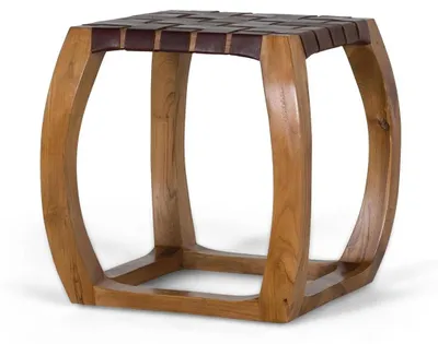 Image de Tabouret Faenza en bois de mindi, 46 cm x 45 cm x 45 cm, Giner y Colomer