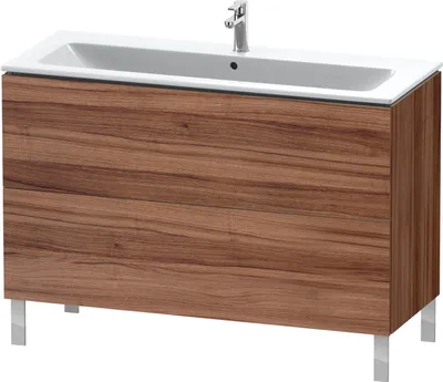 Produktbild von Waschtischunterbau L-CUBE 1220x481x704mm nussbaum natur nussbaum natur