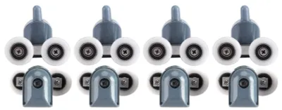 Image de 8 roulettes pour porte de douche, roulettes supérieures et inférieures pour porte de douche, adaptées aux salles de bain