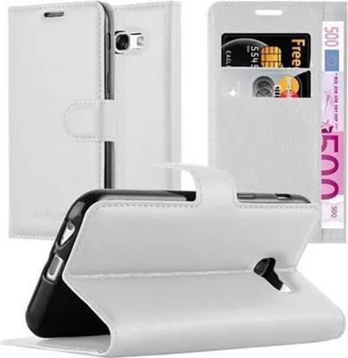 Produktbild von Cadorabo Hülle für Samsung Galaxy A3 2017 Schutz Hülle in Weiß Handyhülle Etui Case Cover Magnetverschluss