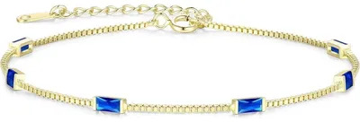 Produktbild von Armband Damen 925 Sterling Silber Vergoldet mit Zirkonia Anhängern Verstellbar