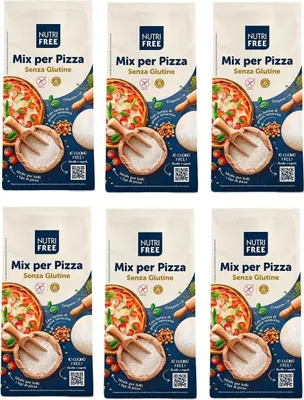 Produktbild von 6x Nutri Free Mix per Pizza Mehl Laktose- und Milcheiweißfrei Glutenfrei 1Kg-Packung Ideal für alle Arten von Pizza