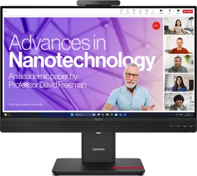Produktbild von Lenovo ThinkVision T27qd-4v - LED-Monitor - 2560 x 1440 QHD @ 120 Hz - IPS - 350 cd/m² - 1500:1 - 4 ms - HDMI, 2xDisplayPort, 2xUSB-C - Lautsprecher - Finsternis schwarz