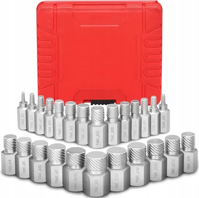 Produktbild von KRAFT&DELE | Schraubenausdreher Set, 25tlg, Schraubenausdreher mit Magnetischem Bithalter, Beschädigte Schraube Entferner Extraktor Set, für Beschädigte Schrauben
