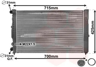 Produktbild von VAN WEZEL 03002108 Kühler Wasserkühler Motorkühler für AUDI A4 Limousine (8D2, B5) A4 Avant (8D5, B5)