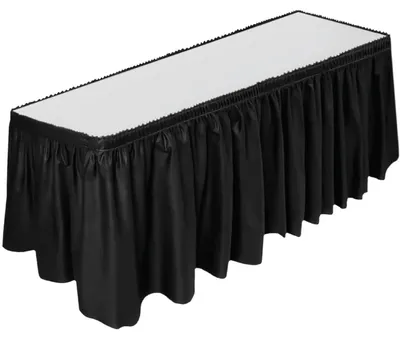Tafelrok 73 cm x 4,26 m, BPA-frei, Plastik, Schwarz, 1 Stück