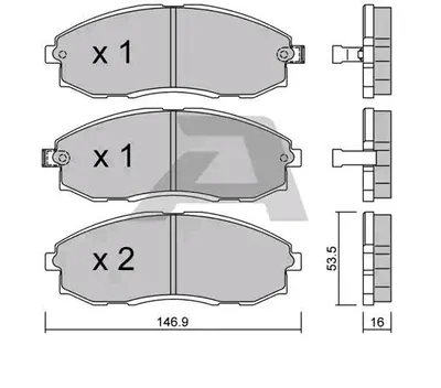 Produktbild von AISIN Bremsbeläge Satz Vorne Bremsklötze für HYUNDAI H-1 / Starex MPV (A1) BPHY-1902