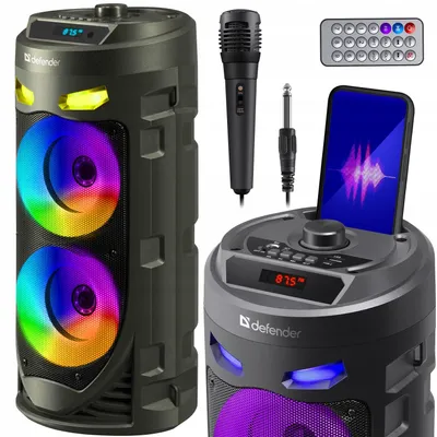Produktbild von Defender Crashboom Boombox 16W Bluetooth 5.0 Karaoke Mp3 FM mit Mic und