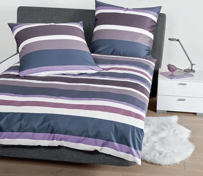 Produktbild von Janine Mako-Satin Bettwäsche J.D. 87069 lilac 200x220 cm + 2x 80x80 cm