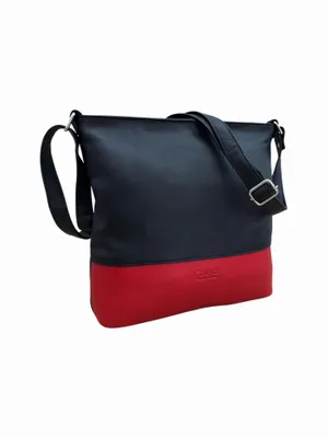 Produktbild von C6014 Cinino Umhängetasche Ledertasche Schwarz/Rot