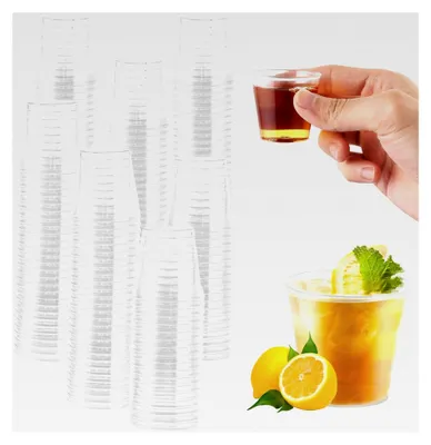Produktbild von 500 Stück Schnapsgläser aus Plastik, 3cl/30ml, wiederverwendbare Becher für Partys