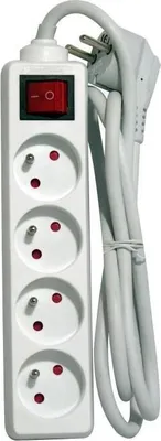Produktbild von Steckdosenleiste mit Kabel 1,5m und Schalter, CHACON, 4 x 16 A, Weiß
