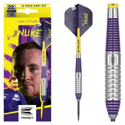 Produktbild von Target Darts Luke Littler Brass Steel Tip Darts Set mit Pro Grip Shafts, Pro Ultra Flights und Dart Wallet