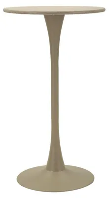 Image de Table de bar ronde Alaska en MDF et fer crème Ø60x106 cm