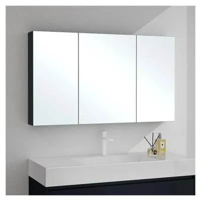 Produktbild von Spiegelschrank mit 2 Spiegeltüren in Anthrazit matt, BxTxH 120x15x70 cm