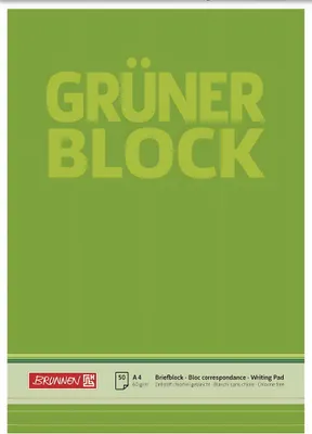 Immagine prodotto di BRUNNEN 1052637 Blocco lettera "Blocco verde", A4, 50 fogli / 100 pagine, formato 21, verde