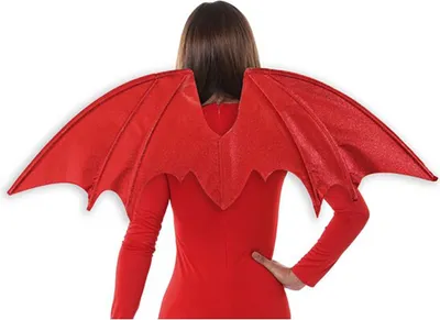 Produktbild von Dämonenflügel Halloween Rot Teuflische Flügel Party Kostüm Accessoire Uni Erwachsene Spektakulär Effektvolles Flügelpaar Rot Mit Schimmer Design, Farbe: Rot