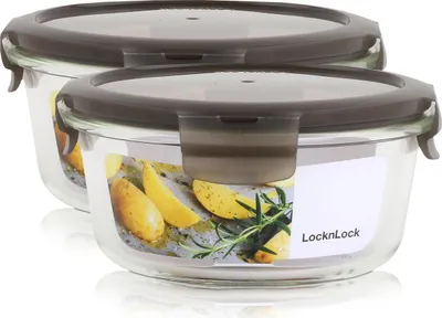 Produktbild von LocknLock Oven Glass Frischhalteglas LLG831G 650ml - Borosilikatglas (2er Pack)