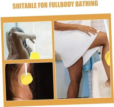 Produktbild von Duschbürste mit langem Griff und Peelingschwamm für den Körper, 2 Stück für Dusche und Bad