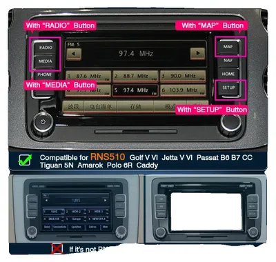 Obrázek produktu pro Dekodér CarPlay, podpora Android Auto, kompatibilita se zadní kamerou, pro VW RNS510