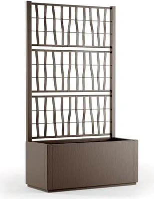 Obrázok produktu pre Kvetináč s mrežou STEFANPLAST Ethica, obdĺžnikový, 80 cm, 80x36x140 cm, tmavošedý