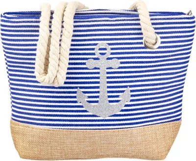 Produktbild von Cepewa Mini Strandtasche Anker Maritim hellbalu-gestreift