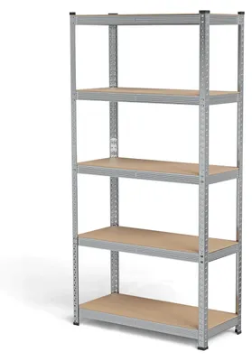 Produktbild von Schwerlastregal - Metall Lagerregal - 5 Ebenen - 50 x 100 x 200 cm - 750 kg Tragkraft - 1 Stück für Keller Garage Küche