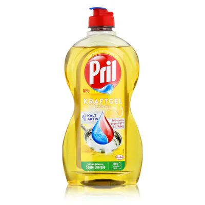 Produktbild von Pril Spülmittel Kraftgel Zitrone 450ml - Hohe Fettlösekraft (1er Pack)