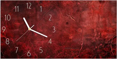 Produktbild von Wanduhr aus Glas mit Motiv Rote Struktur- 60 x 30 cm - inkl. Aufhängesystem