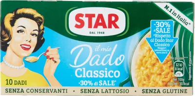 Produktbild von Dado per Brodo Classico Brühwürfel -30% di10pcs 100g - Star