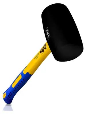 Produktbild von Gummihammer Schwarz 910 g 75 mm aus Naturkautschuk mit Fiberglasstiel