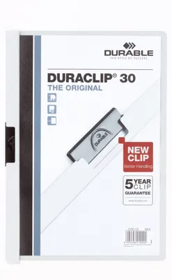 Zdjęcie produktu dla Durable Duraclip 30, Przezroczysty, Biały, PCW, 30 ark., A4, 1 szt.