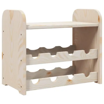 Zdjęcie produktu dla vidaXL Stojak na wino z górną półką 43x25x37 cm lite drewno sosnowe