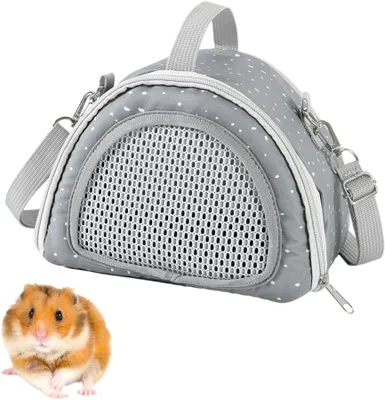 Produktbild von Tragetasche für kleine Tiere, atmungsaktiv mit Netzfenstern, verstellbarer Schulterriemen, für Hamster und