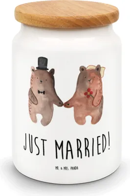 Produktbild von Mr. & Mrs. Panda behälter Bär Heirat - Weiß - Geschenk, Kaffeedose, Verheiratet Heirate Hochzeit Hochzeitsgeschenk Hochzeitspaar, Dose, Keksdose, Aufbewahrungsdose