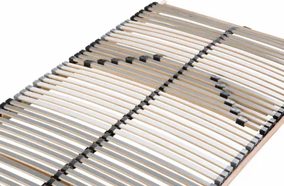 Obrázek produktu pro Lamelový rám 90x200, 7 zón, 42 bodově pružných dřevěných lamel, Lamelový rám z bukového dřeva, Vyrobeno v Německu, Nosnost 150 kg