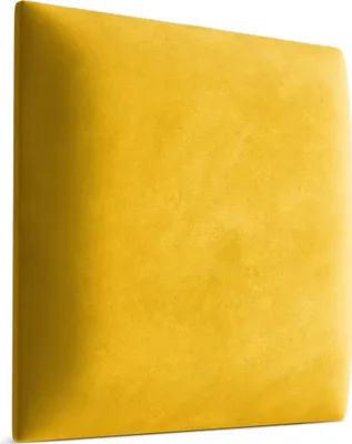 A single yellow upholstered wall panel.