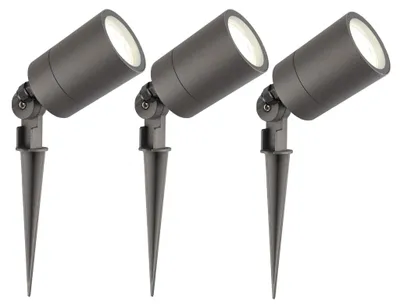 Produktbild von Ledvion 3er Set Gartenstrahler mit Erdspieß IP65 3W 4000K GU10 dimmbar