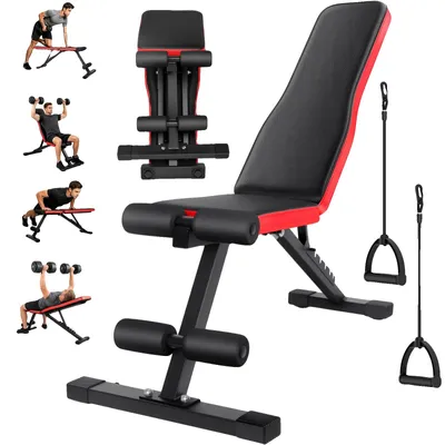Image de Banc de musculation pliable, dossier réglable, design peu encombrant, B-1