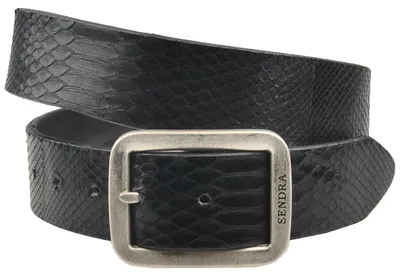 Image de Sendra Gürtel Schlangenleder Python Schwarz