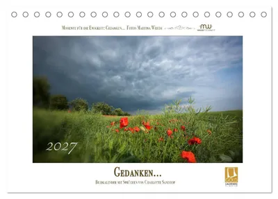 Produktbild von Gedanken... Bildkalender mit Sprüchen (Tischkalender 2027 DIN A5 quer), CALVENDO Monatskalender