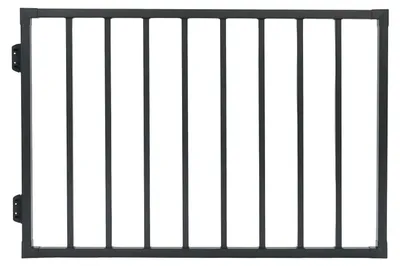 Immagine prodotto di Recinzione per giardino - Griglia di sicurezza - Montanti verticali - Struttura in ferro robusta - Adatta per bambini e animali domestici - Per interni ed esterni - Colore: nero