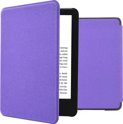Productafbeelding van imoshion Canvas Sleepcover Bookcase voor de Amazon Kindle (2024) / Amazon Kindle (2022) 11th gen - Paars