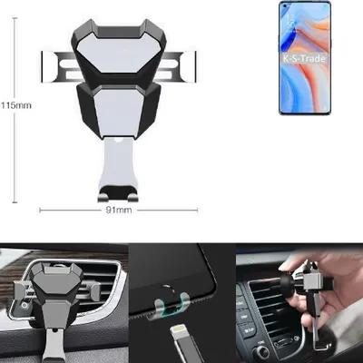 Produktbild von K-S-Trade Lüftungshalterung kompatibel mit Oppo K7x kompakte Handy-Halterung Lüftungsschlitz Lüftungsgitter Autohalterung KFZ Auto-Halterung