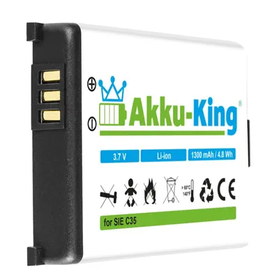 Produktbild von Akku kompatibel mit Siemens C35, M35, M35i, S35, C35i, S35i, 3568, S46 - ersetzt V30145-K1310-X127 - Li-Ion 1300mAh