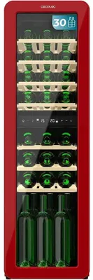 Obrázek produktu pro Cecotec Bolero GrandSommelier Origin Duo 30 Hit Red, Kompresorová chladnička na víno, Stojací, 30 lahev/lahve, Vnitřní osvětlení, Červená