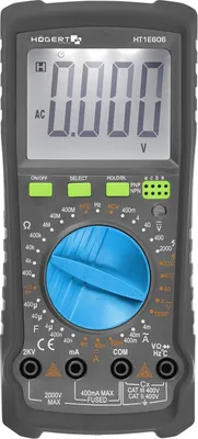 Produktbild von Högert Technik - Digitales Multimeter bis 2000V / 400mA, NCV, Thermoelement, LCD-Bildschirm, Gummiummantelung, Ergonomisch und Kompakt, Inklusive Messkabel, HT1E606