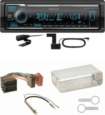 Produktbild von Kenwood KMM-BT508DAB Bluetooth Einbauset für Golf 4 Passat 3B Polo 6N 9N Lupo